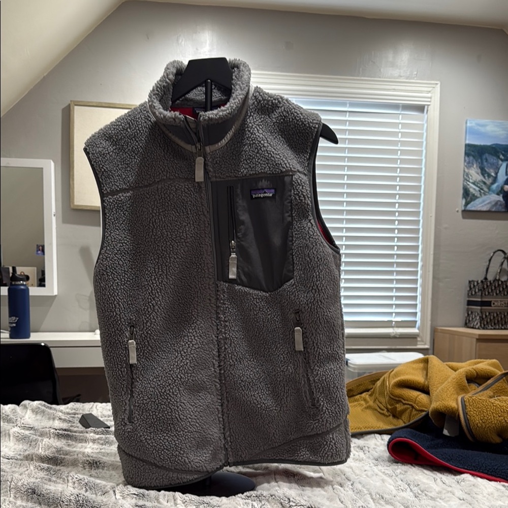 Patagonia Gray Sherpa Fleece Vest for Men